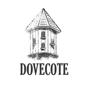 birdhouse drawing with text reading Dovecote